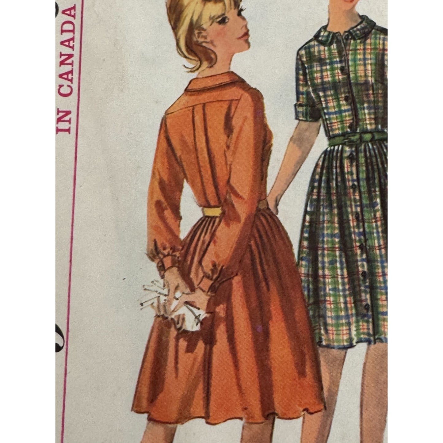 Simplicity Sewing Pattern 6042 Dress 1960s Vintage Bermuda Collar Sz 18 Bust 38