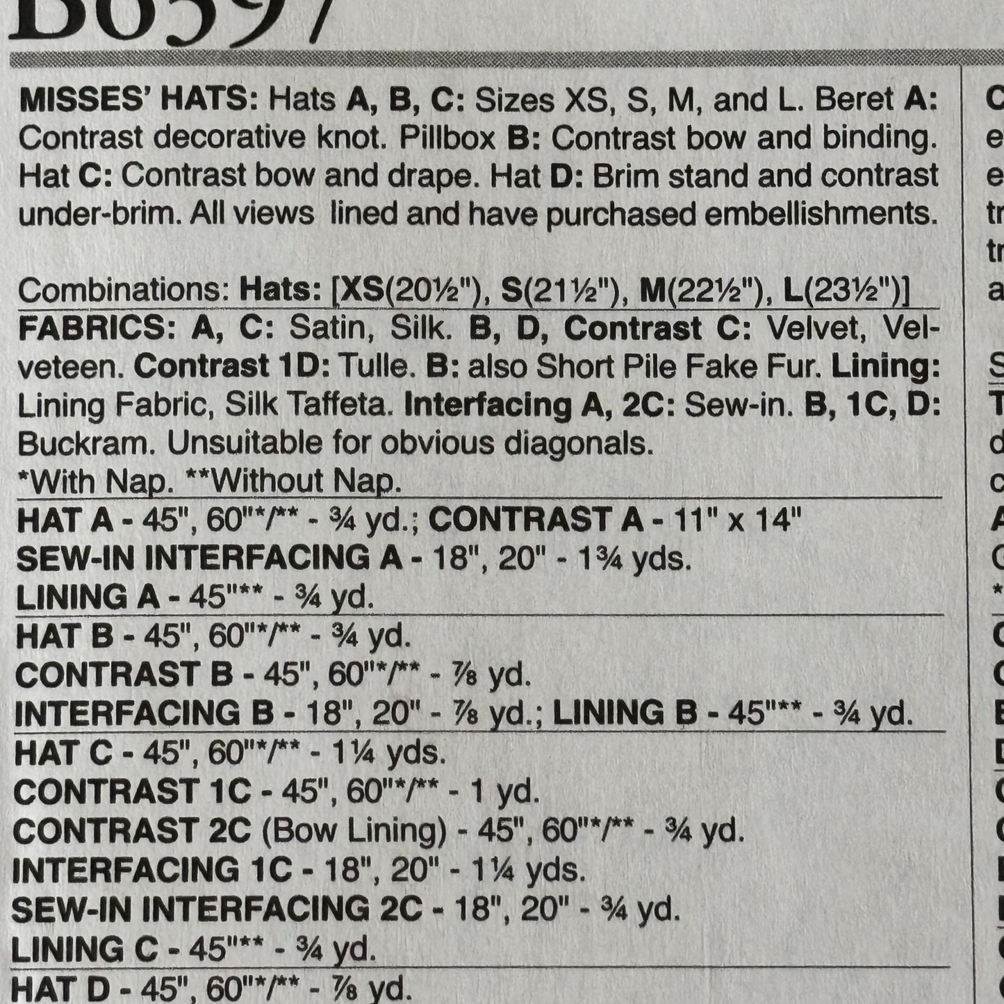 Butterick Sewing Pattern B6397 Edwardian Hat Victorian Millinery Beret Pillbox Costume Hats Uncut