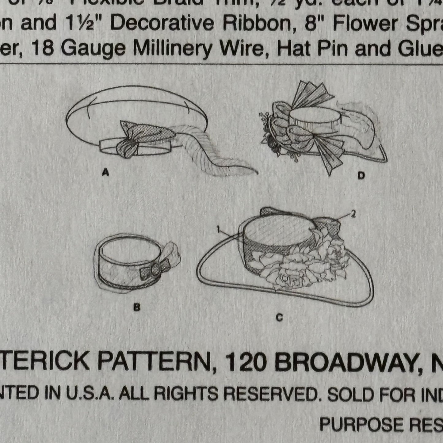 Butterick Sewing Pattern B6397 Edwardian Hat Victorian Millinery Beret Pillbox Costume Hats Uncut