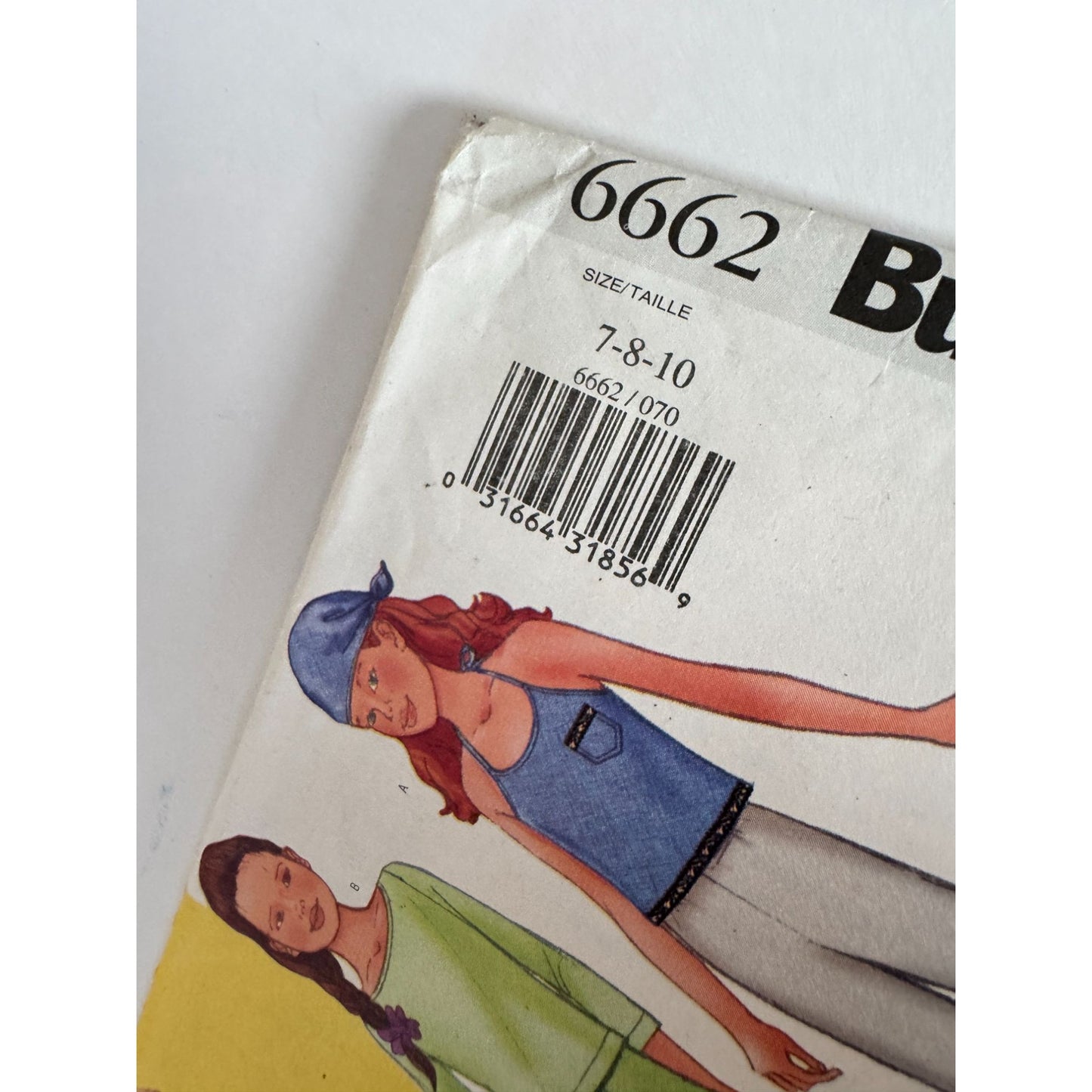 Butterick 6662 Girls Y2K Sewing Pattern Halter Top Skirt Capri Pants Outfit 7-10 Uncut