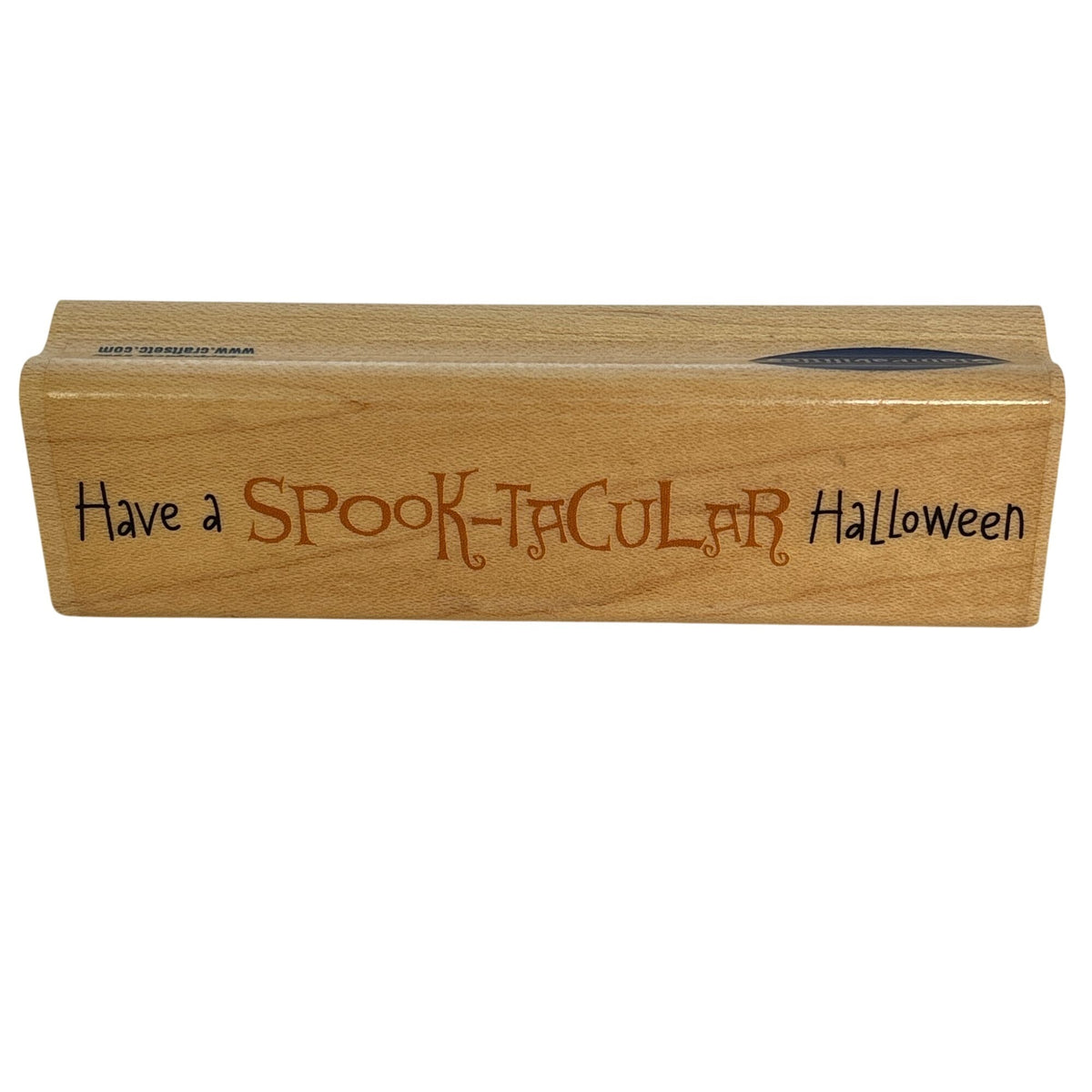 Stampabilities Halloween Rubber Stamp Spook Tacular Sentiment Spooky Card Making Words Wood Mounted