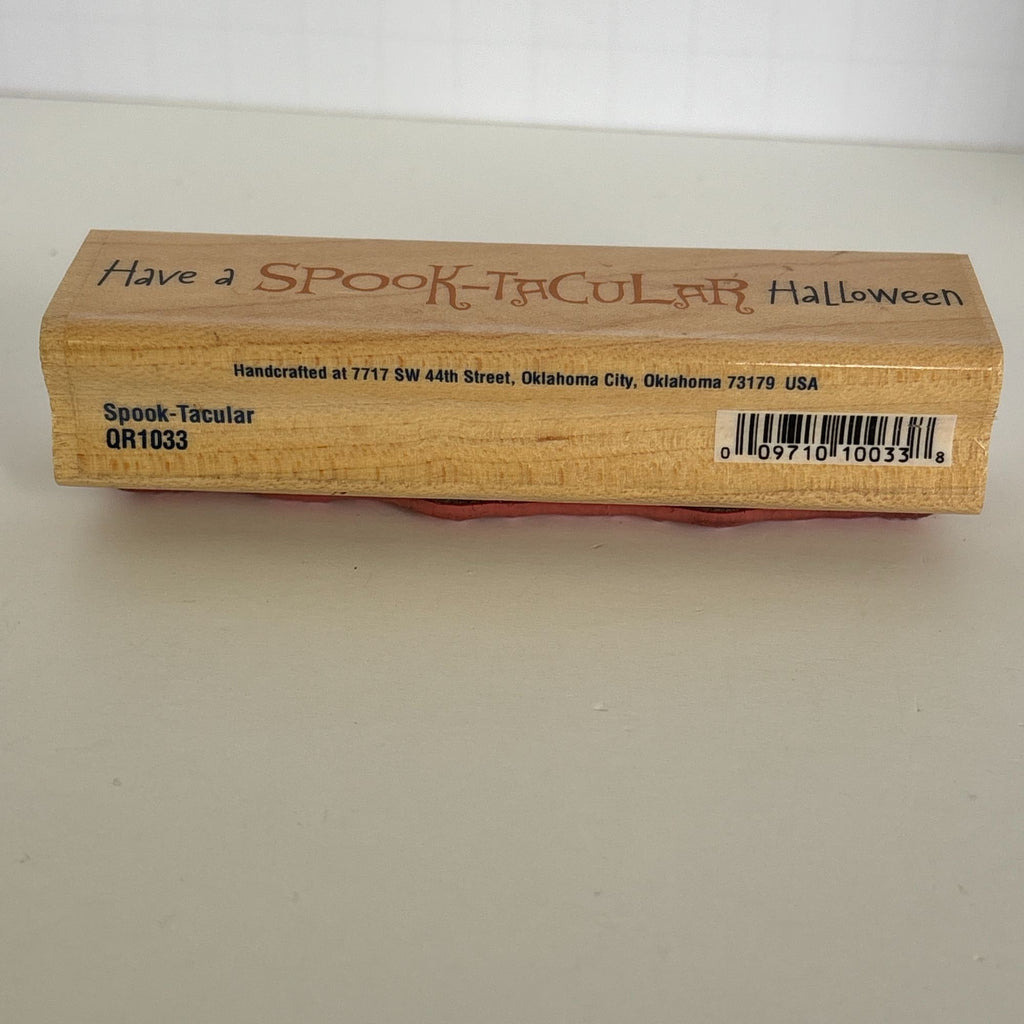 Stampabilities Halloween Rubber Stamp Spook Tacular Sentiment Spooky Card Making Words Wood Mounted