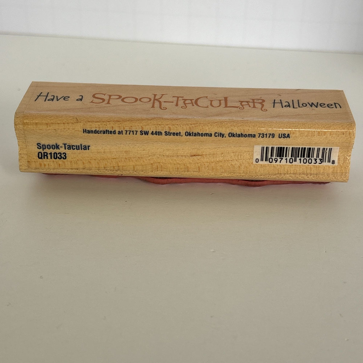 Stampabilities Halloween Rubber Stamp Spook Tacular Sentiment Spooky Card Making Words Wood Mounted