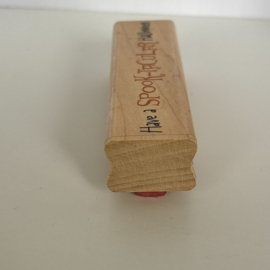 Stampabilities Halloween Rubber Stamp Spook Tacular Sentiment Spooky Card Making Words Wood Mounted