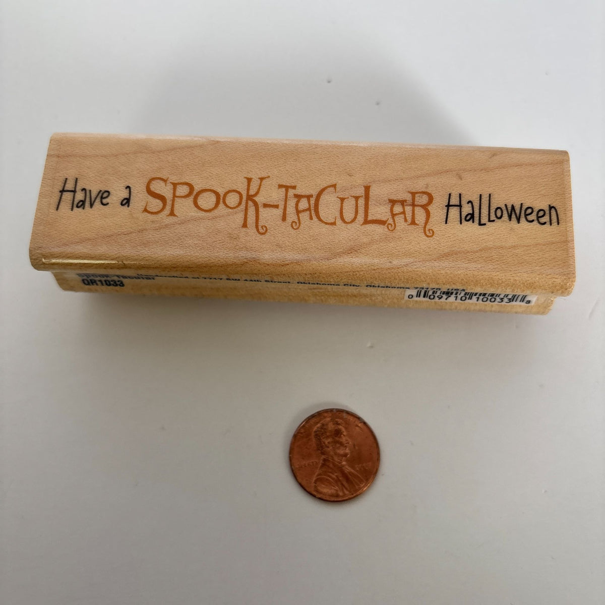 Stampabilities Halloween Rubber Stamp Spook Tacular Sentiment Spooky Card Making Words Wood Mounted