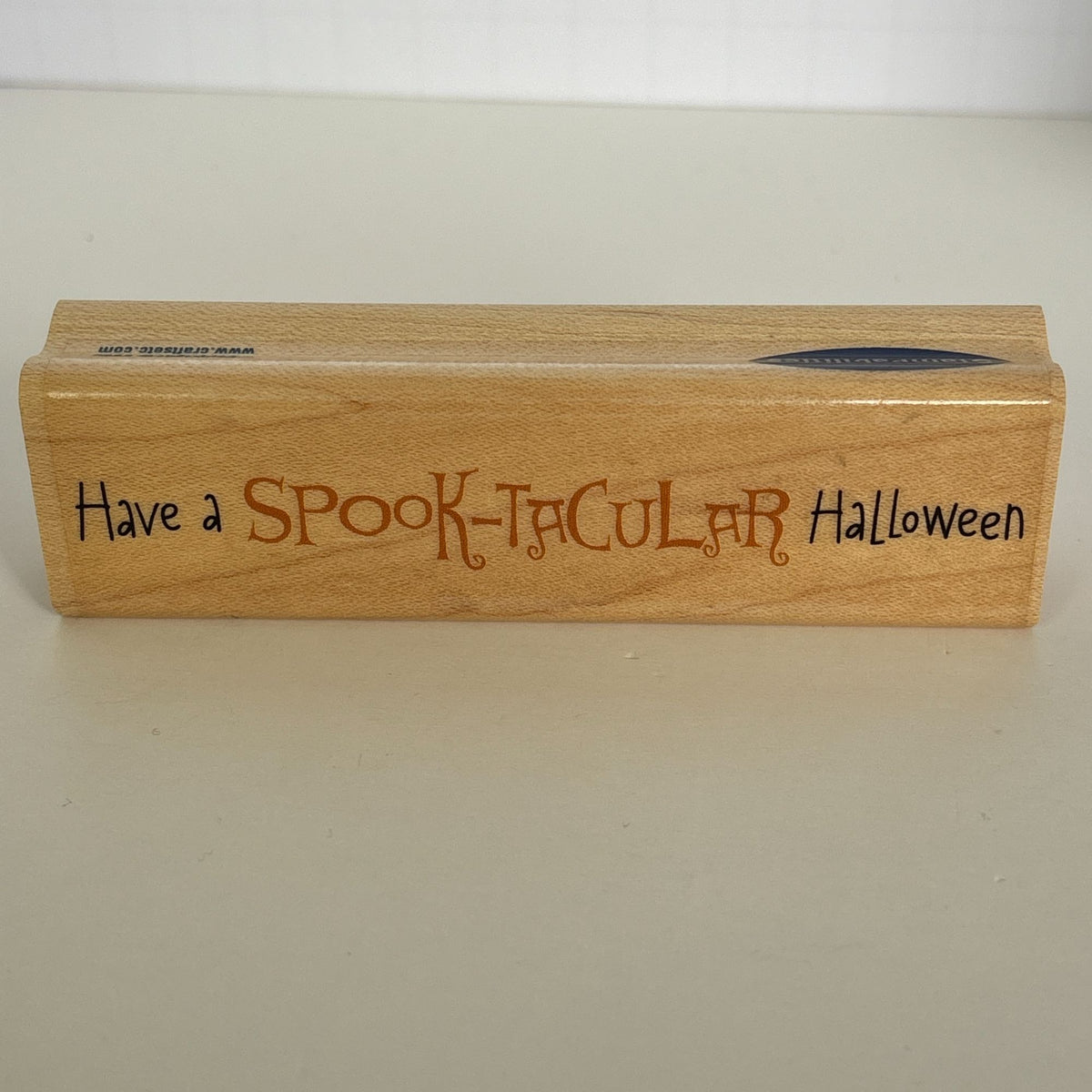 Stampabilities Halloween Rubber Stamp Spook Tacular Sentiment Spooky Card Making Words Wood Mounted