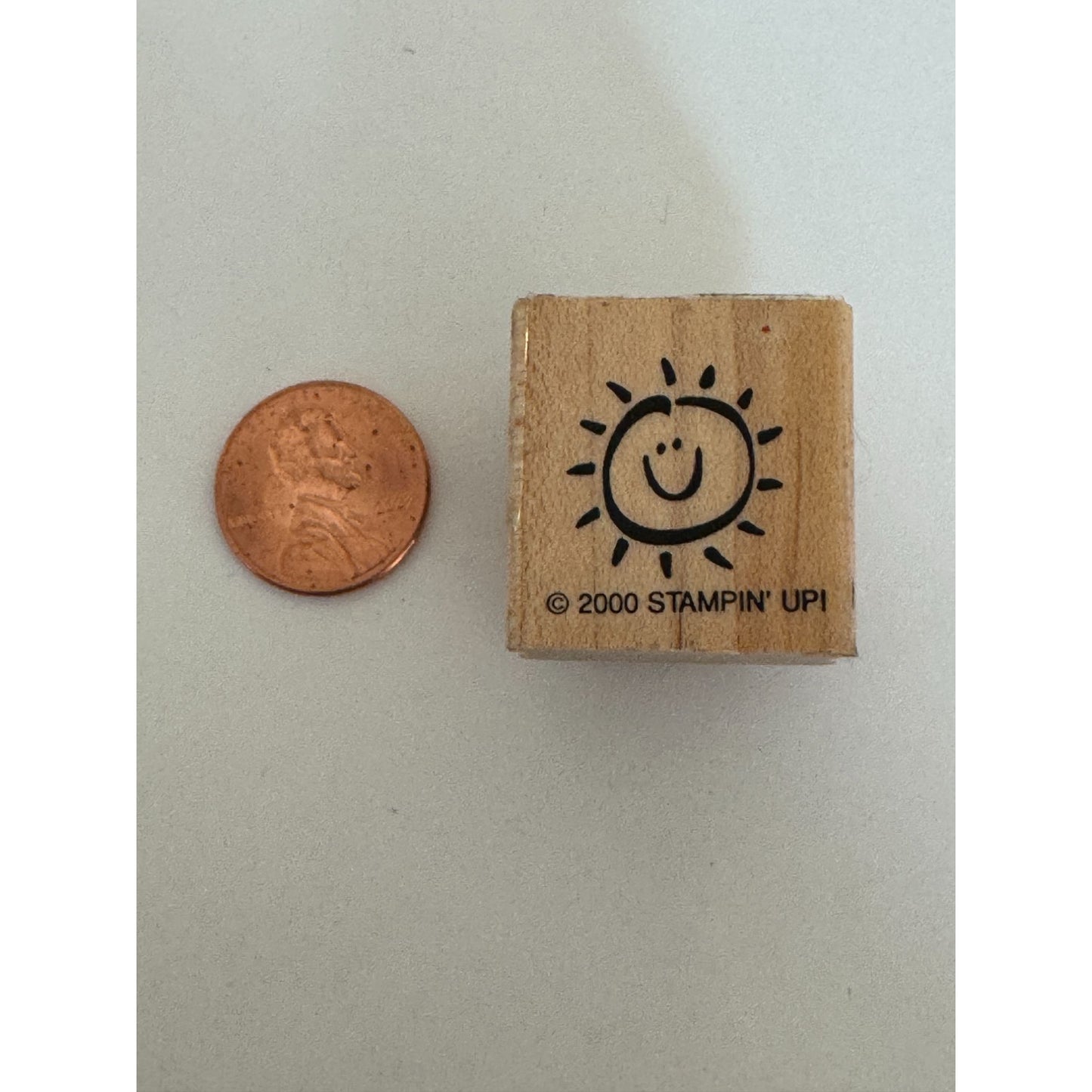 Stampin Up Rubber Stamp Smiley Sun Sunshine Sky Smile Friendship Cardmaking Wood