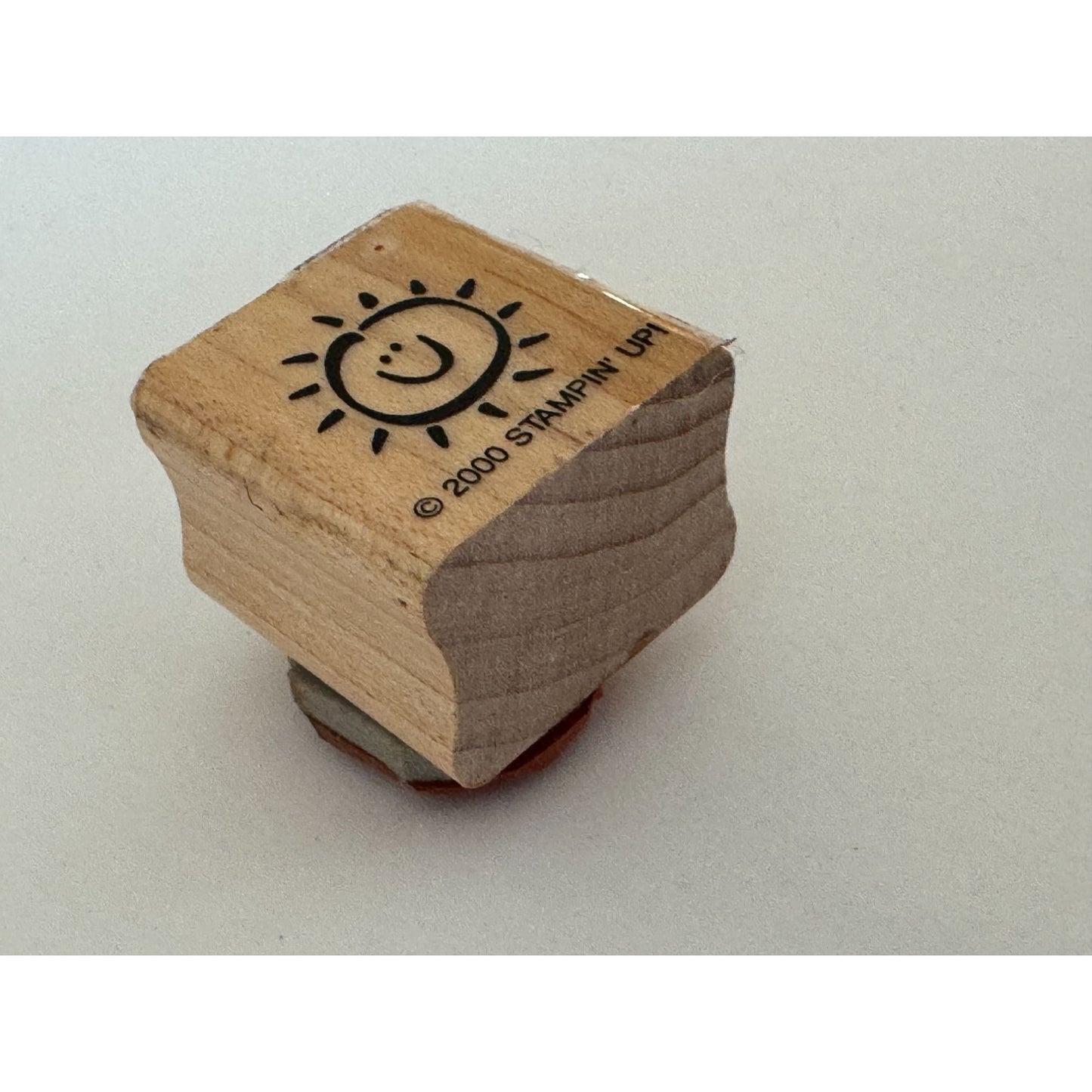 Stampin Up Rubber Stamp Smiley Sun Sunshine Sky Smile Friendship Cardmaking Wood
