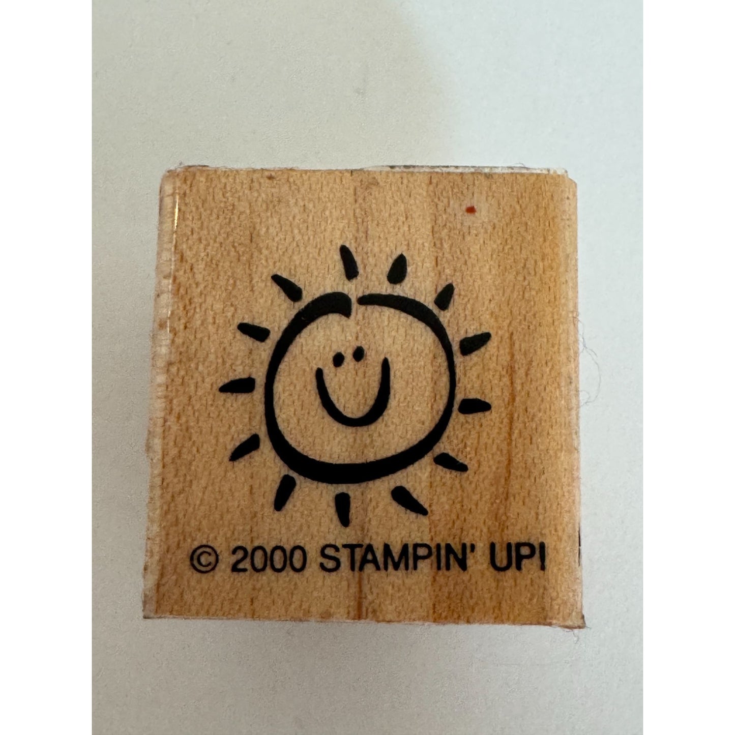 Stampin Up Rubber Stamp Smiley Sun Sunshine Sky Smile Friendship Cardmaking Wood