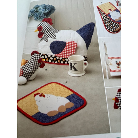 Simplicity Sewing Pattern S9773 Chicken Kitchen Accessories Tea Cozy Dish Towel