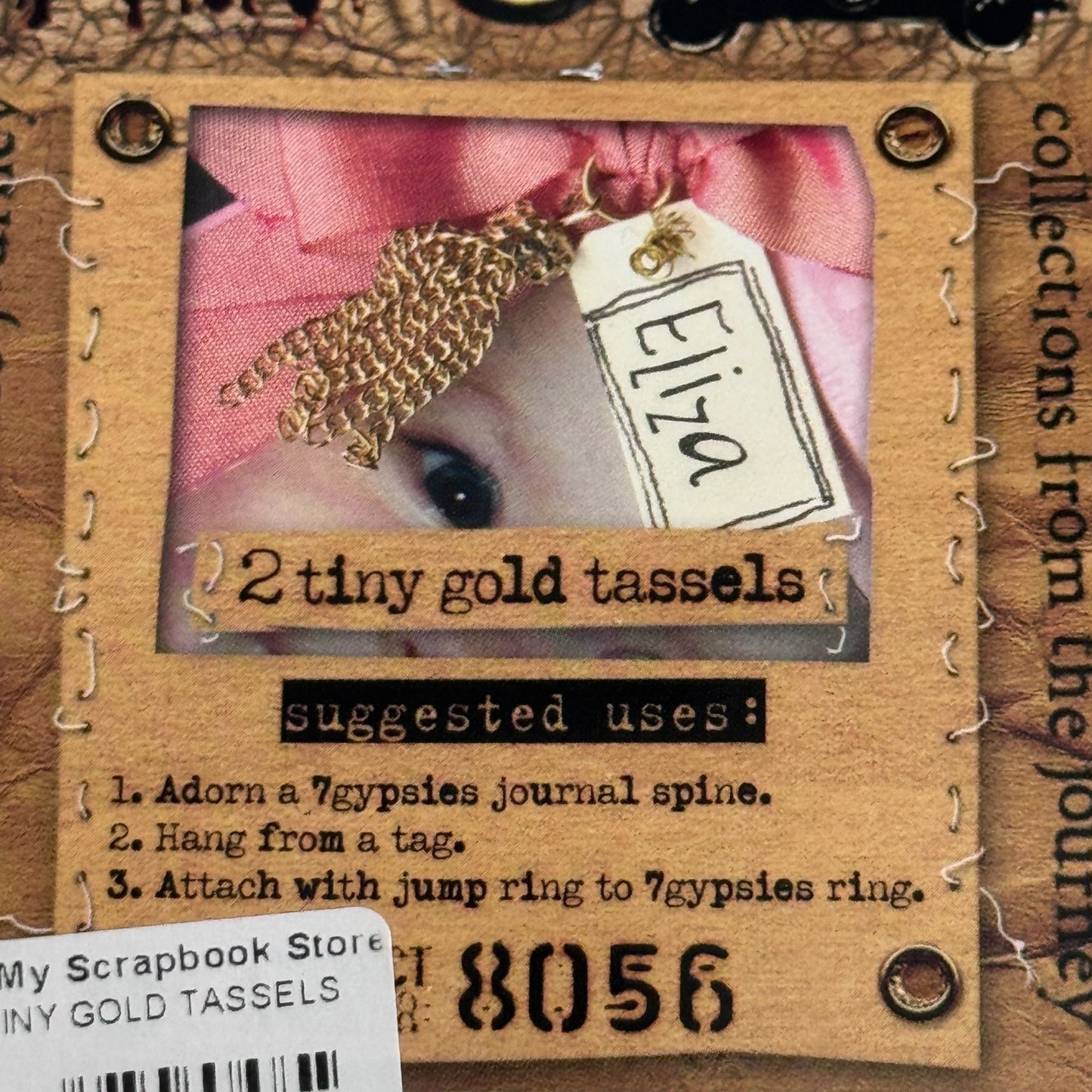 7Gypsies Tiny Gold Tassels Scrapbooking Embellishment Journal Charms Mixed Media Cardmaking Craft Gypsy Hardware