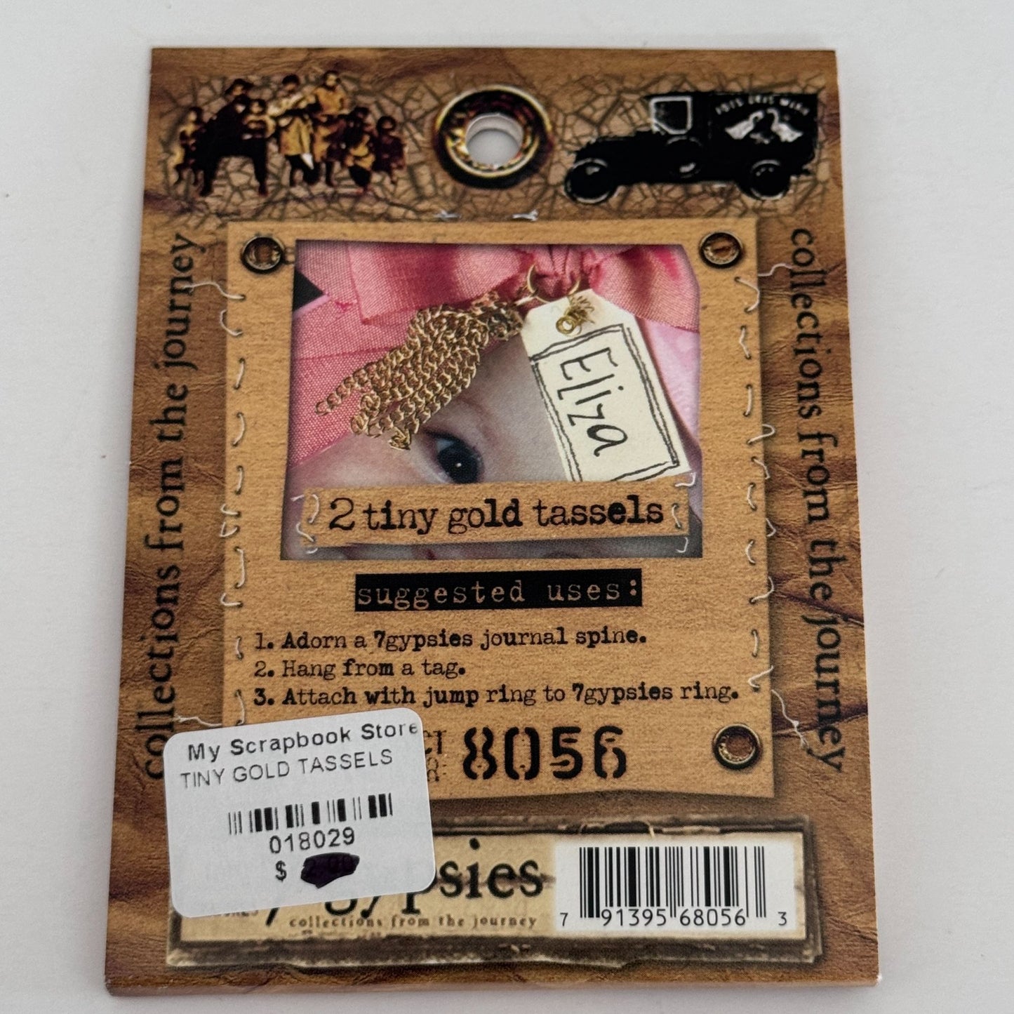 7Gypsies Tiny Gold Tassels Scrapbooking Embellishment Journal Charms Mixed Media Cardmaking Craft Gypsy Hardware