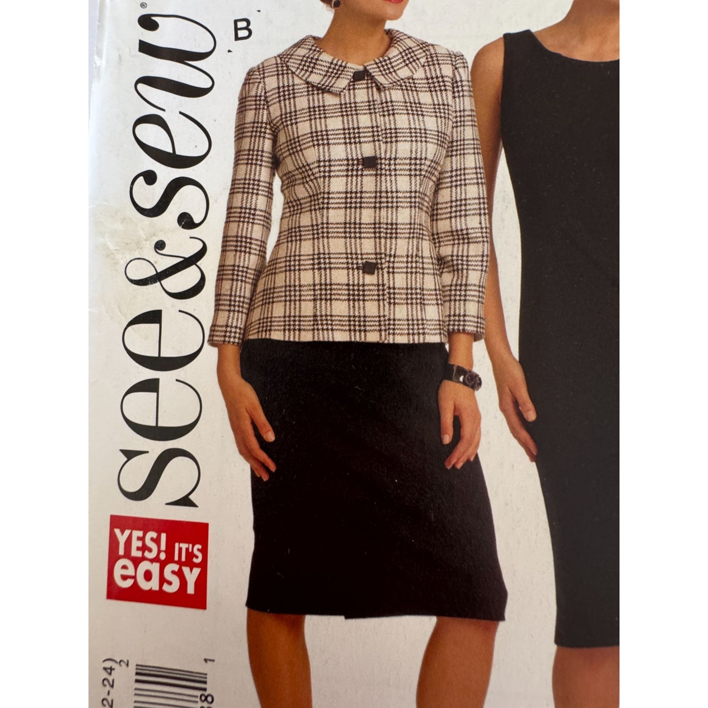 Y2K Corporate Core Sewing Pattern Butterick B5235 Sheath Dress Jacket Suit 16-24 Uncut