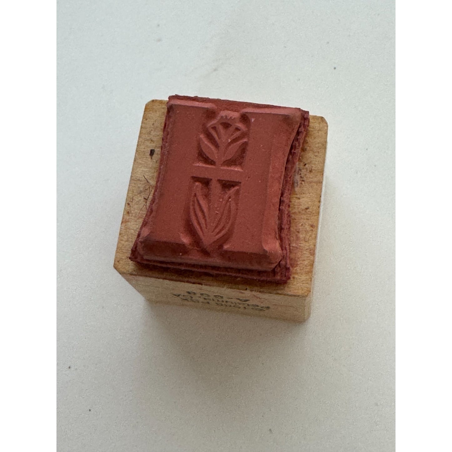 PSX Wooden Rubber Stamp Floral Letter H Card Making Initial Monogram Crafting