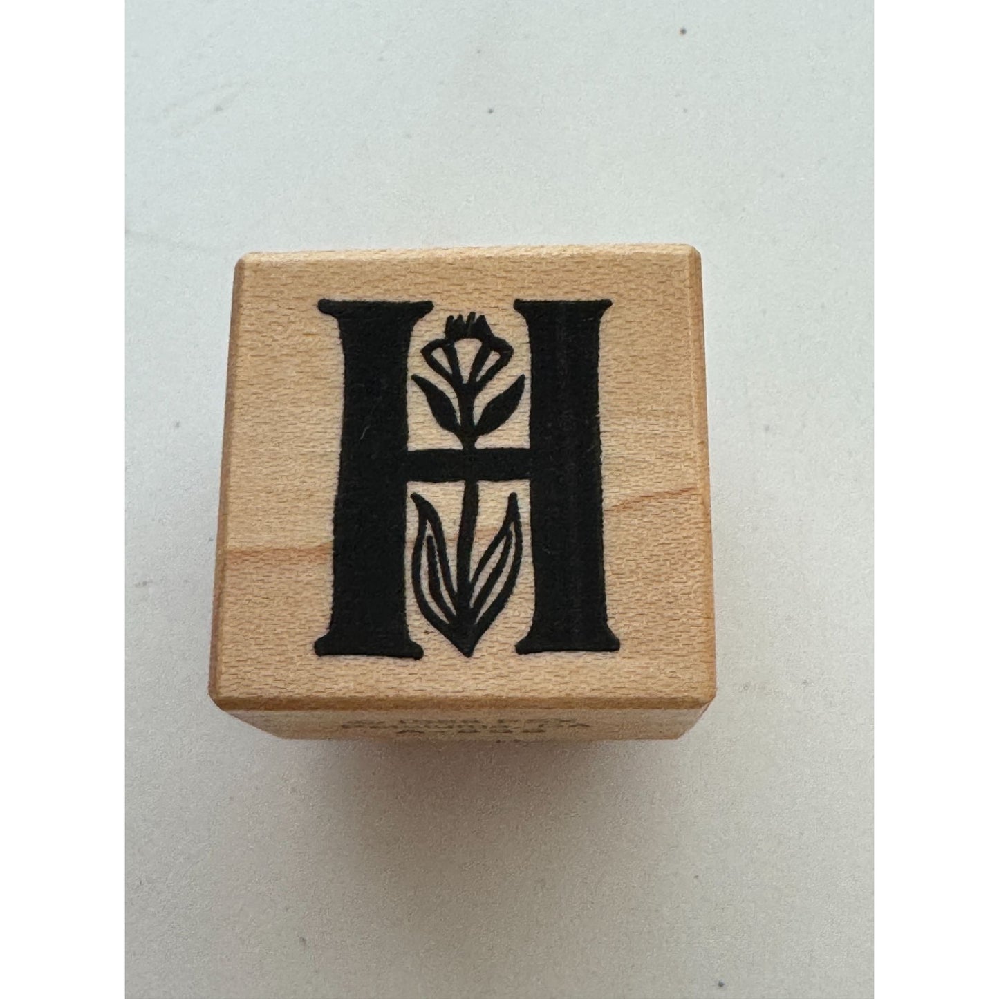 PSX Wooden Rubber Stamp Floral Letter H Card Making Initial Monogram Crafting