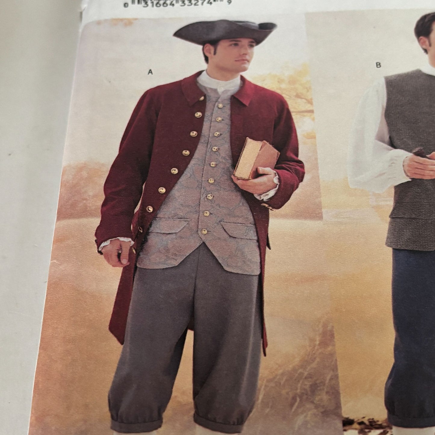 Butterick Sewing Pattern 3072 Mens Colonial Costume American History 44-48 Uncut