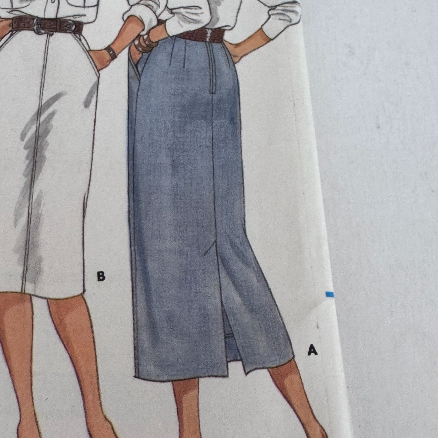 Butterick Sewing Pattern 5677 Midi Flared Straight Skirt Classic 80s Style 8-12 Uncut Vintage