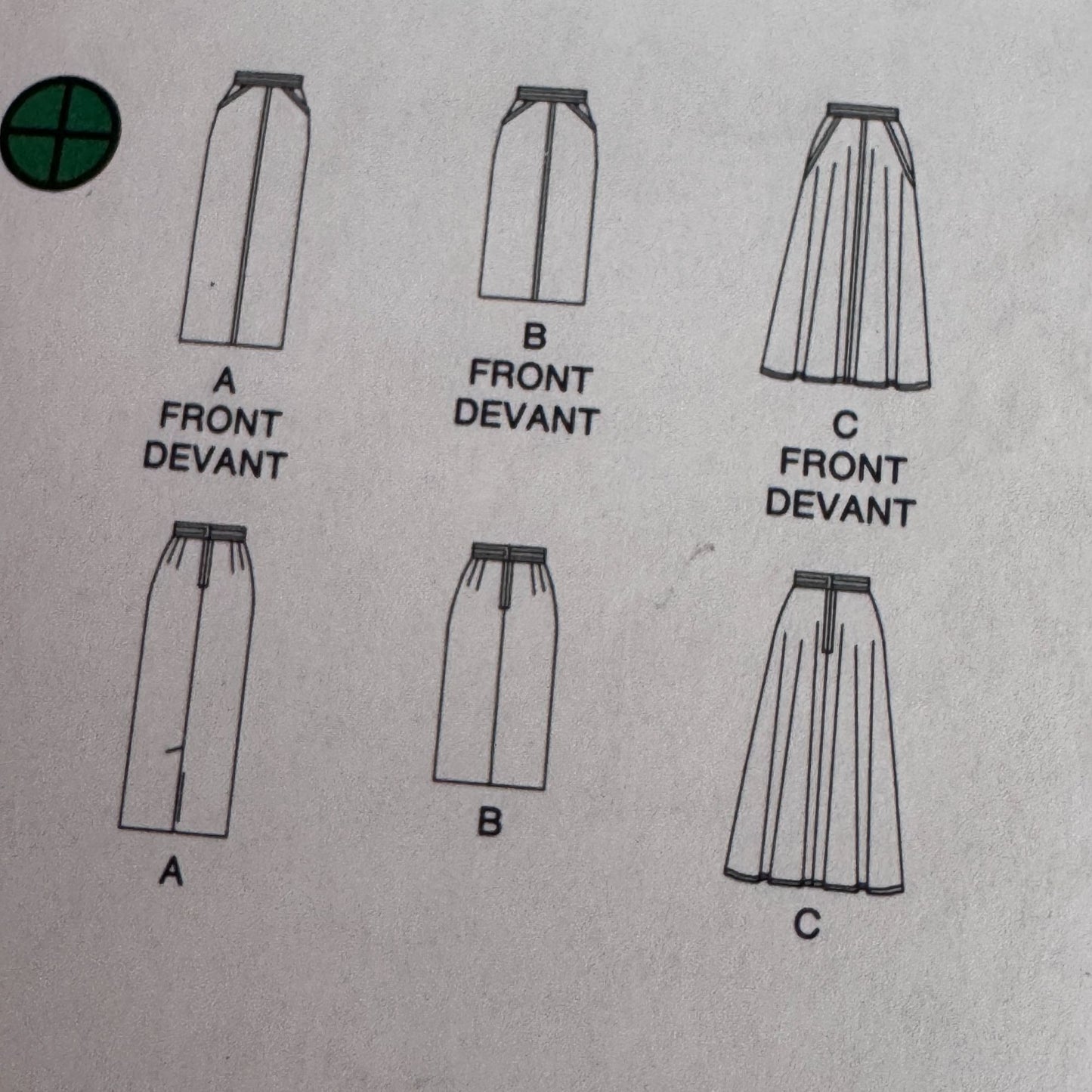 Butterick Sewing Pattern 5677 Midi Flared Straight Skirt Classic 80s Style 8-12 Uncut Vintage