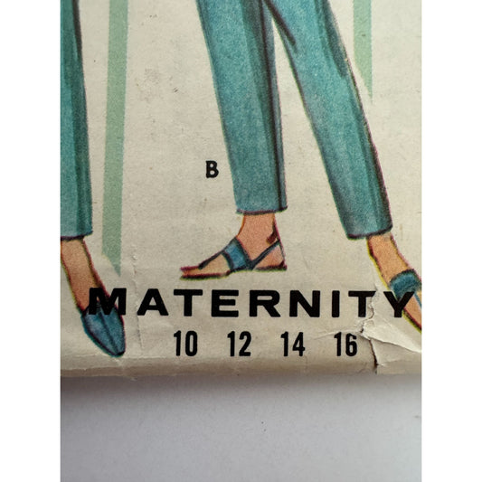 Butterick Sewing Pattern 2296 Maternity Pants Bermuda Shorts Size 12 Vintage UC