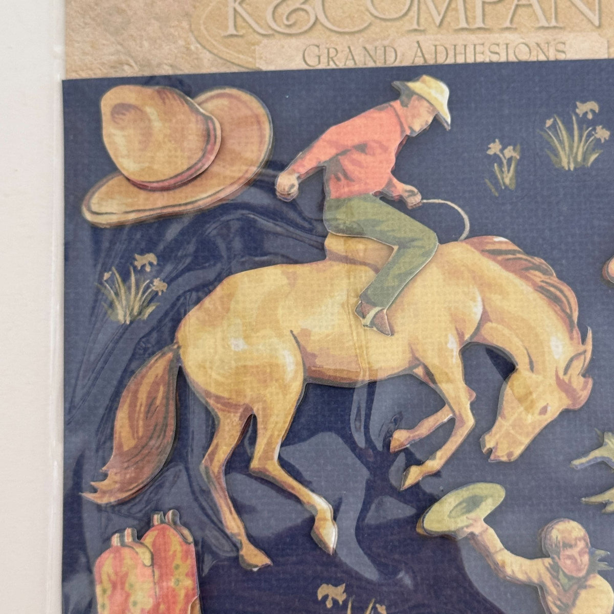 K and Company Cowboy Stickers Western Rodeo Horse Scrapbook 3D Embellishments Boots Hat