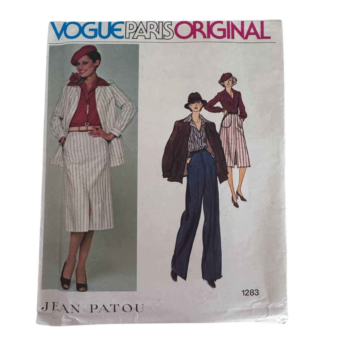 Vogue Sewing Pattern 1283 Paris Original Jean Patou 70s Skirt Suit 12 Uncut Jacket