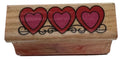 Rubber Stamp Triple Heart Design Border Valentines Day Card Making Love Wooden