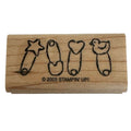 Stampin Up Rubber Stamp Baby Diaper Pin  Border Star Heart Duck Card Making