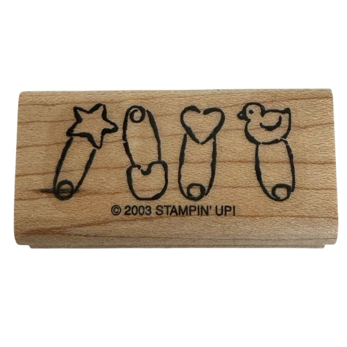 Stampin Up Rubber Stamp Baby Diaper Pin  Border Star Heart Duck Card Making