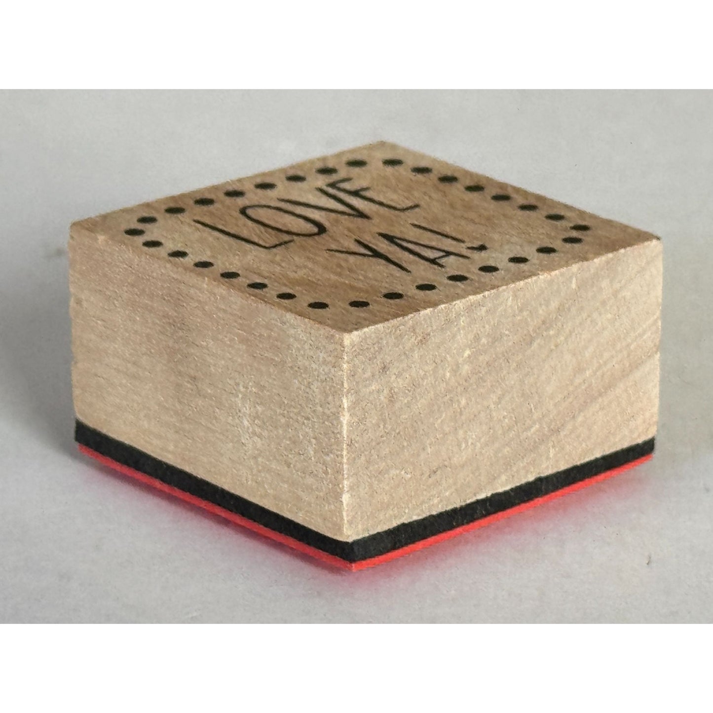 Love Ya Rubber Stamp Crafting Card Making Words Sentiment Heart Square Love You