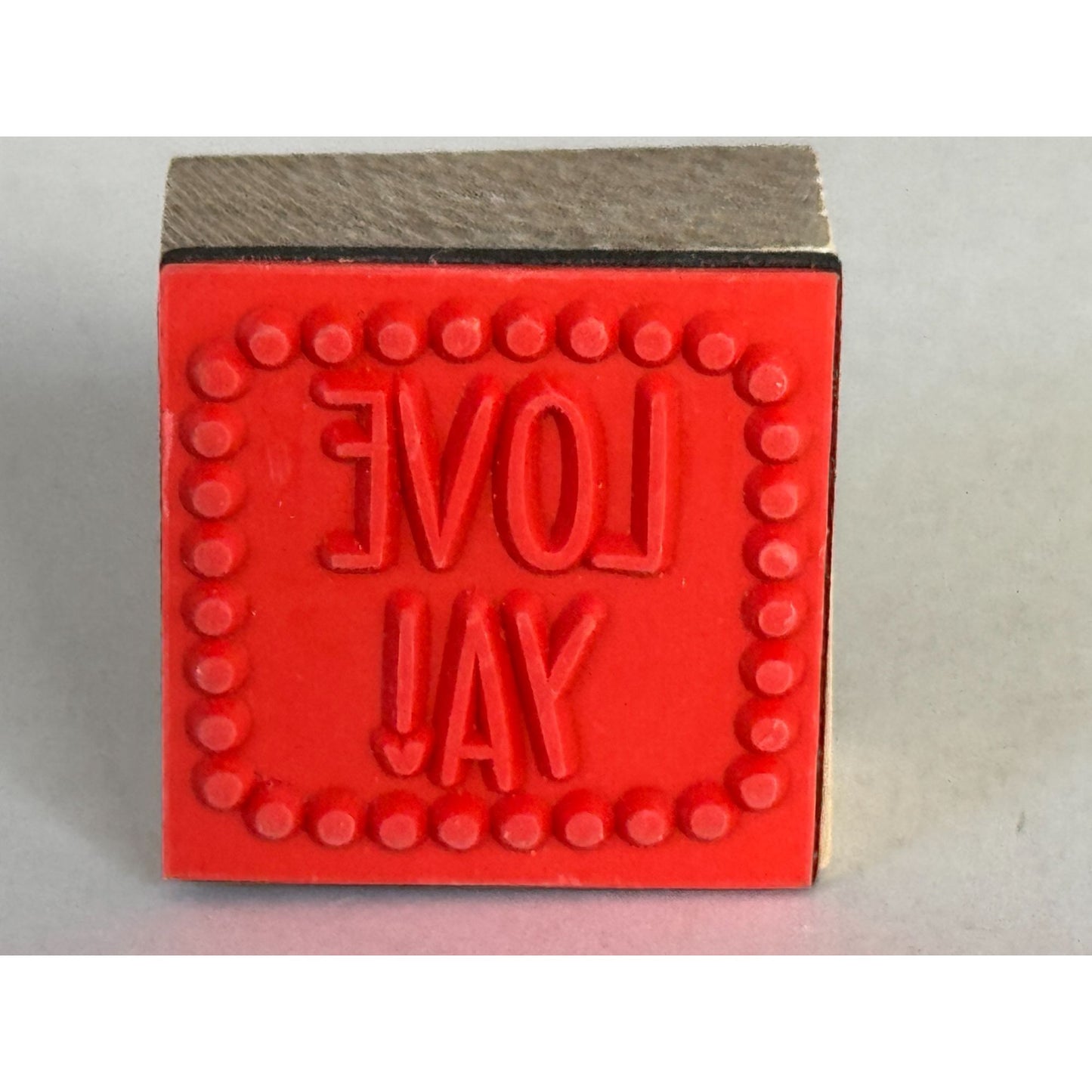Love Ya Rubber Stamp Crafting Card Making Words Sentiment Heart Square Love You