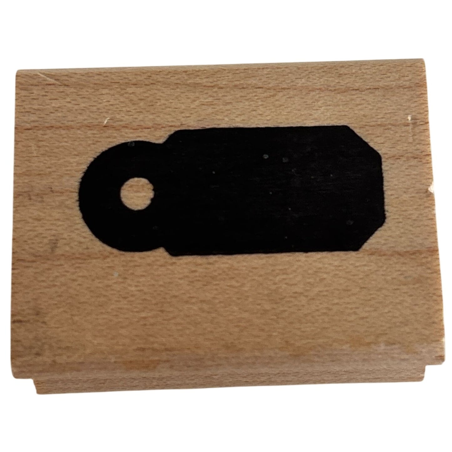 Just for Fun Rubber Stamp Gift Tag Label Shape Cardmaking Scrapbooking Small Craft Wooden