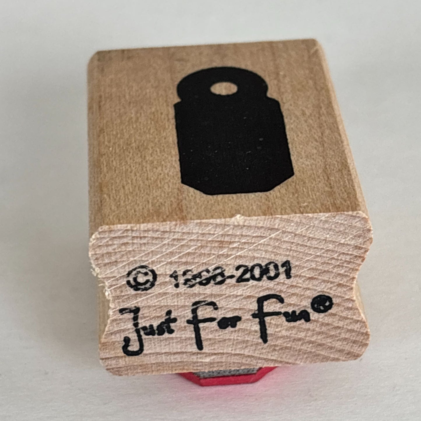 Just for Fun Rubber Stamp Gift Tag Label Shape Cardmaking Scrapbooking Small Craft Wooden