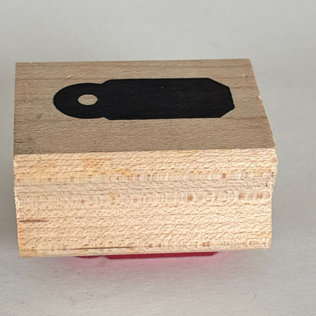 Just for Fun Rubber Stamp Gift Tag Label Shape Cardmaking Scrapbooking Small Craft Wooden