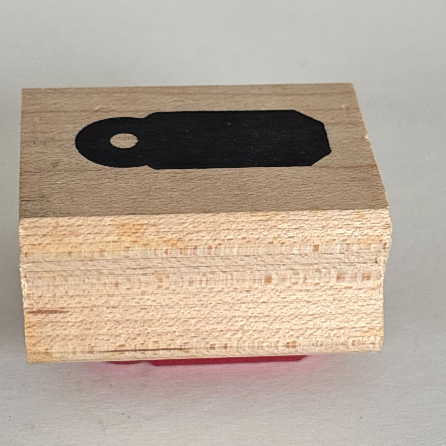 Just for Fun Rubber Stamp Gift Tag Label Shape Cardmaking Scrapbooking Small Craft Wooden