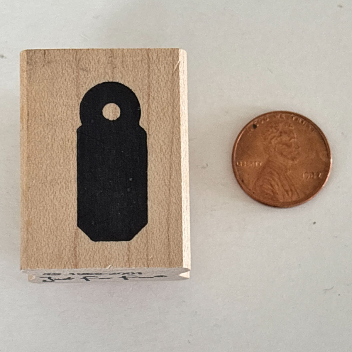 Just for Fun Rubber Stamp Gift Tag Label Shape Cardmaking Scrapbooking Small Craft Wooden