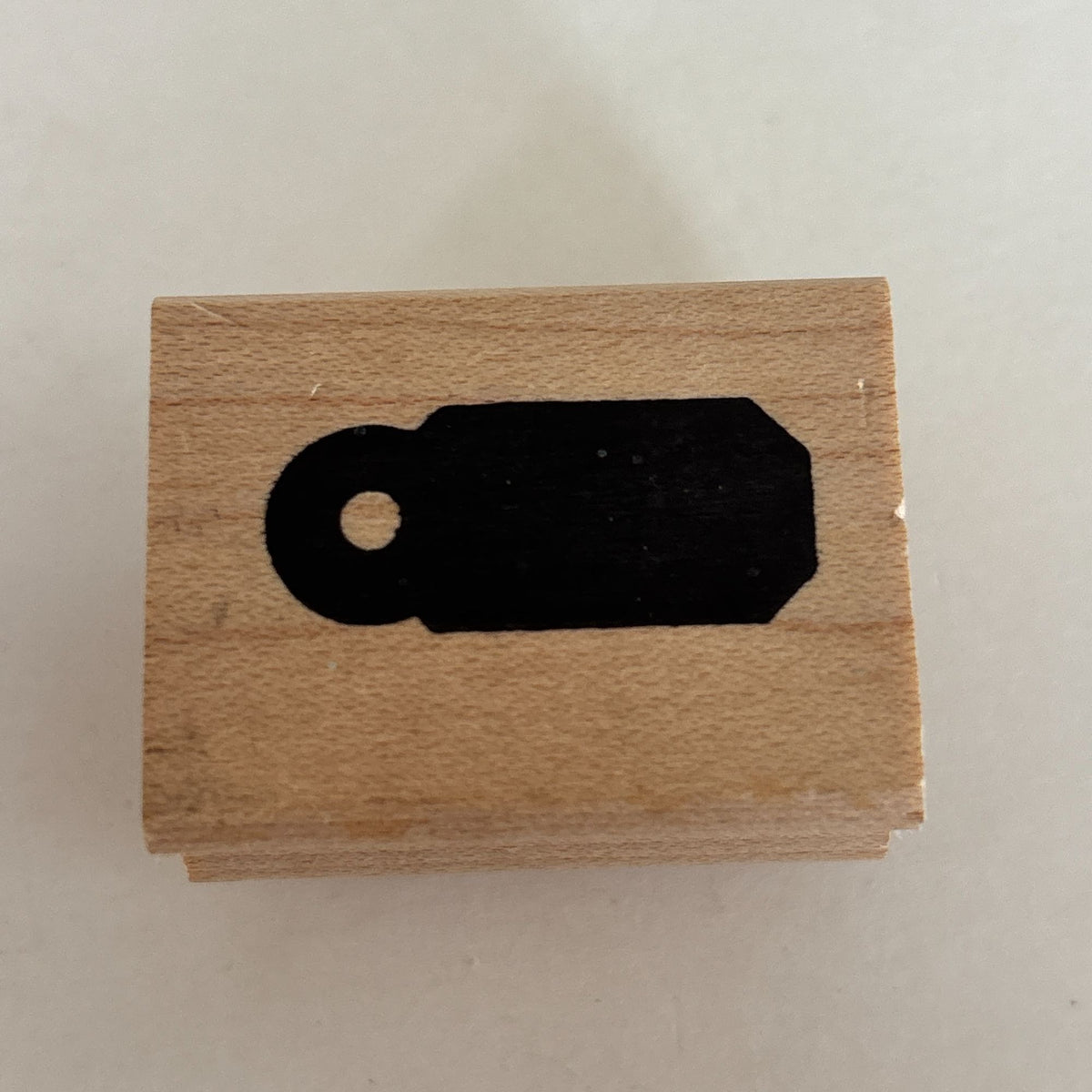 Just for Fun Rubber Stamp Gift Tag Label Shape Cardmaking Scrapbooking Small Craft Wooden