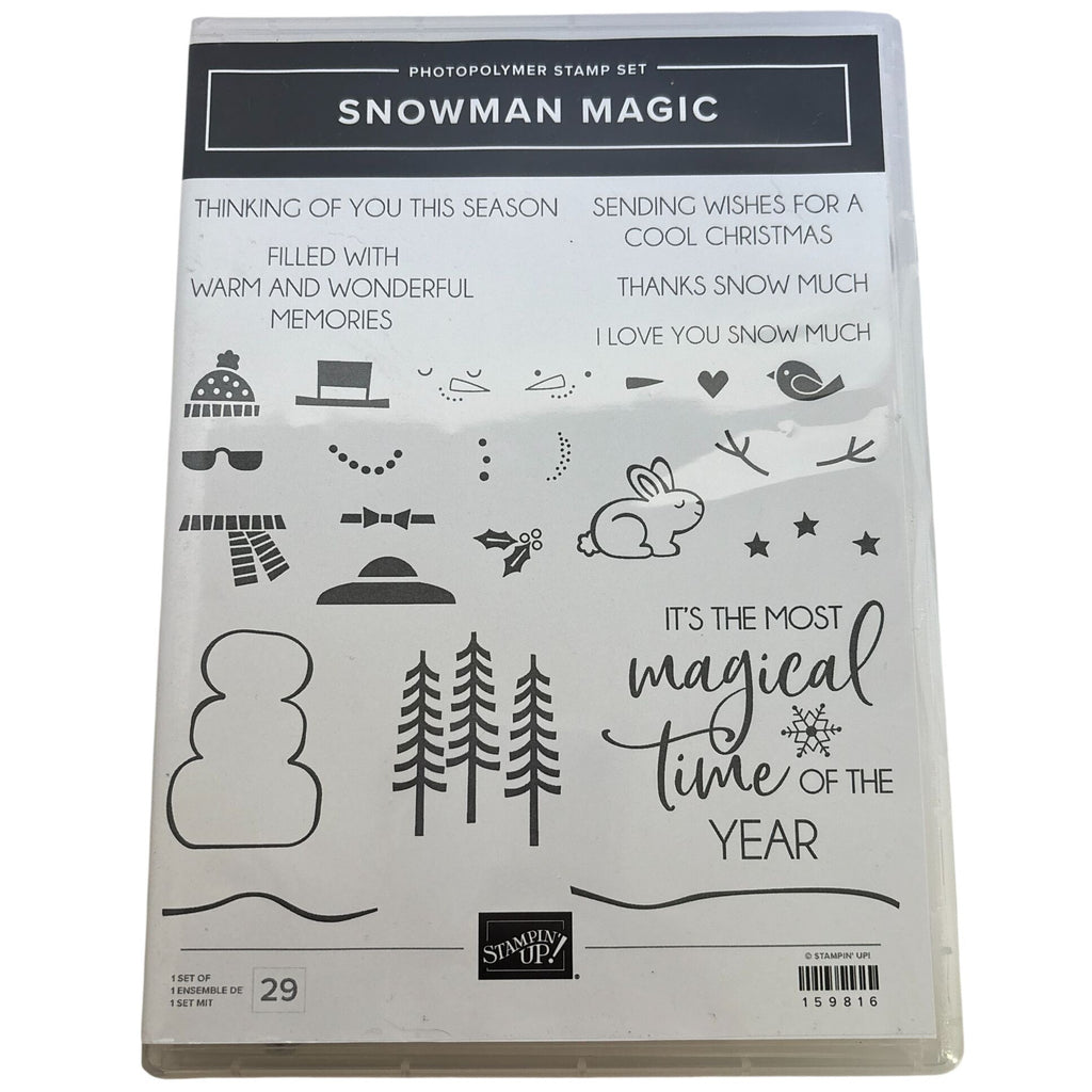 Stampin Up Snowman Magic Photopolymer Stamp Set with Dies Christmas Card Making Magical Build
