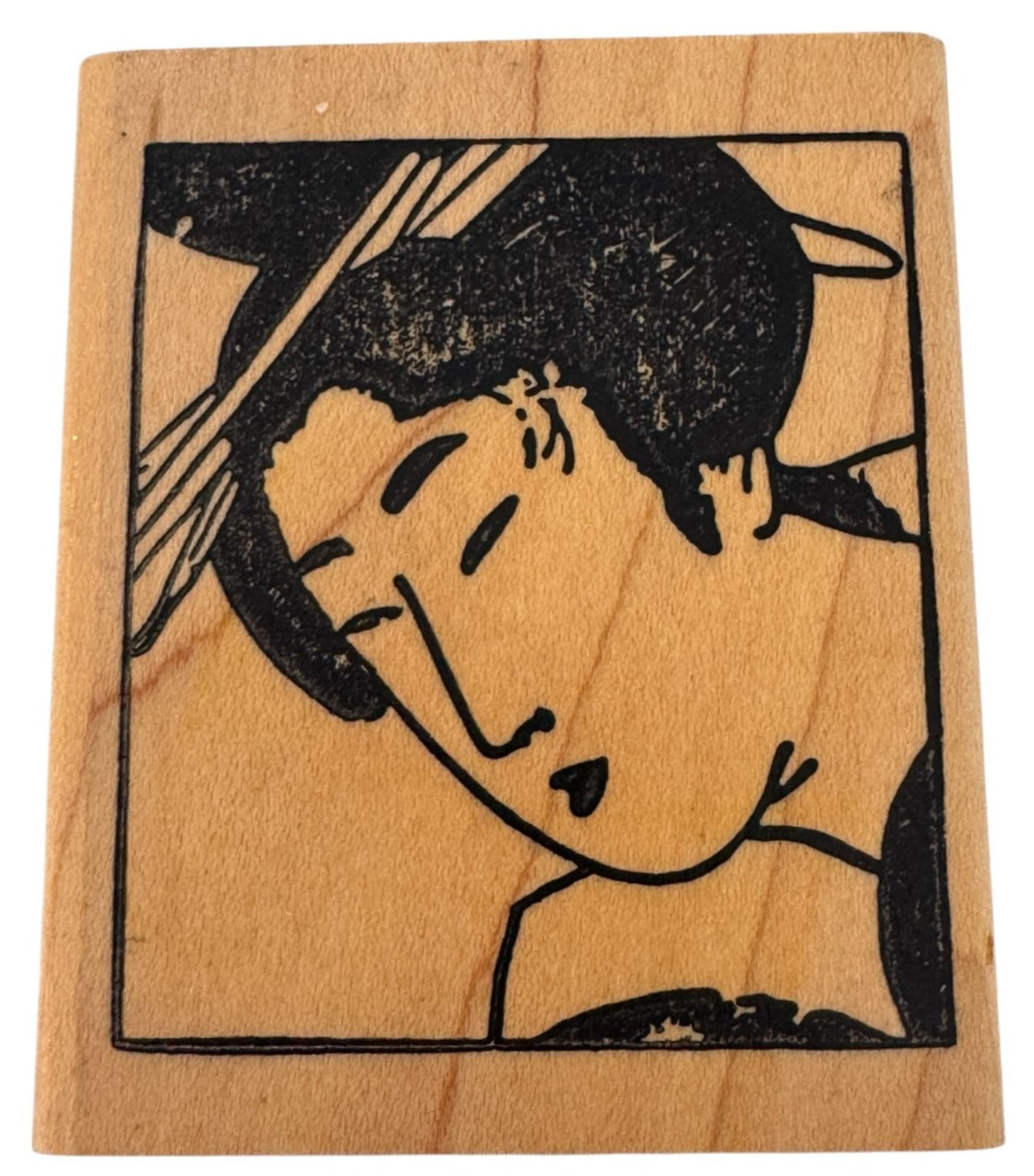 Good Stamps Rubber Stamp Asian Woman Traditional Geisha Face Japan Card Making