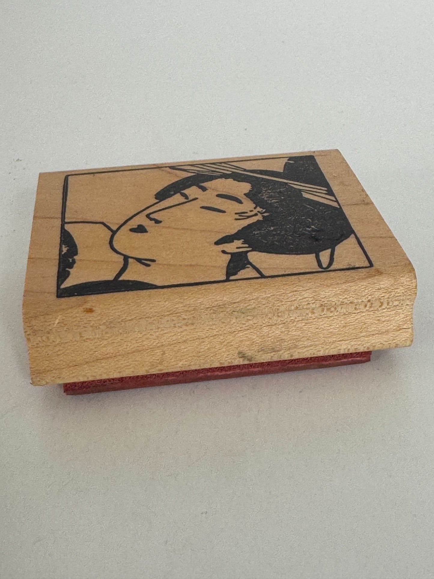 Good Stamps Rubber Stamp Asian Woman Traditional Geisha Face Japan Card Making