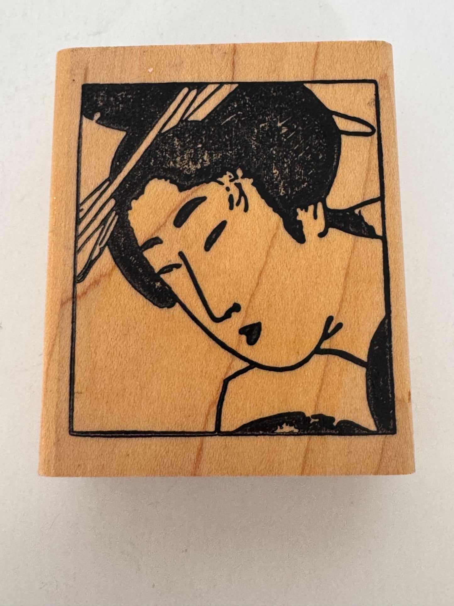Good Stamps Rubber Stamp Asian Woman Traditional Geisha Face Japan Card Making