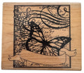 Hampton Art Rubber Stamp Butterfly Banner Card Making Square Large Paper Craft