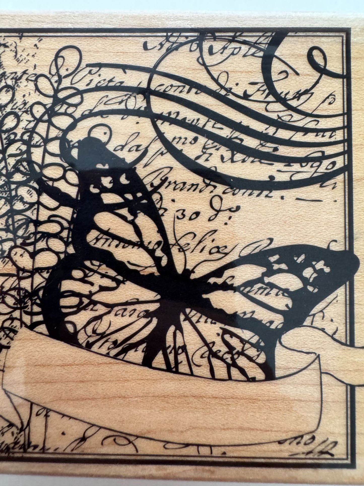 Hampton Art Rubber Stamp Butterfly Banner Card Making Square Large Paper Craft