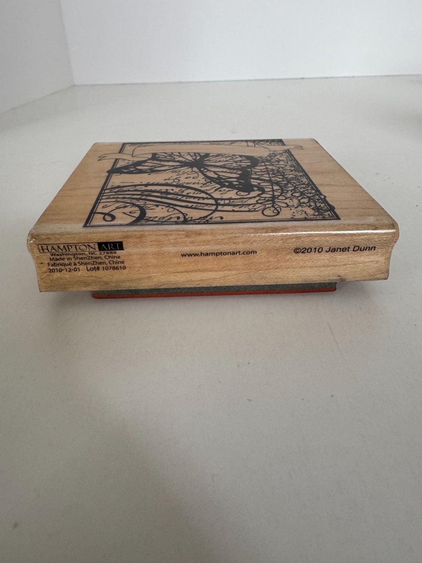 Hampton Art Rubber Stamp Butterfly Banner Card Making Square Large Paper Craft