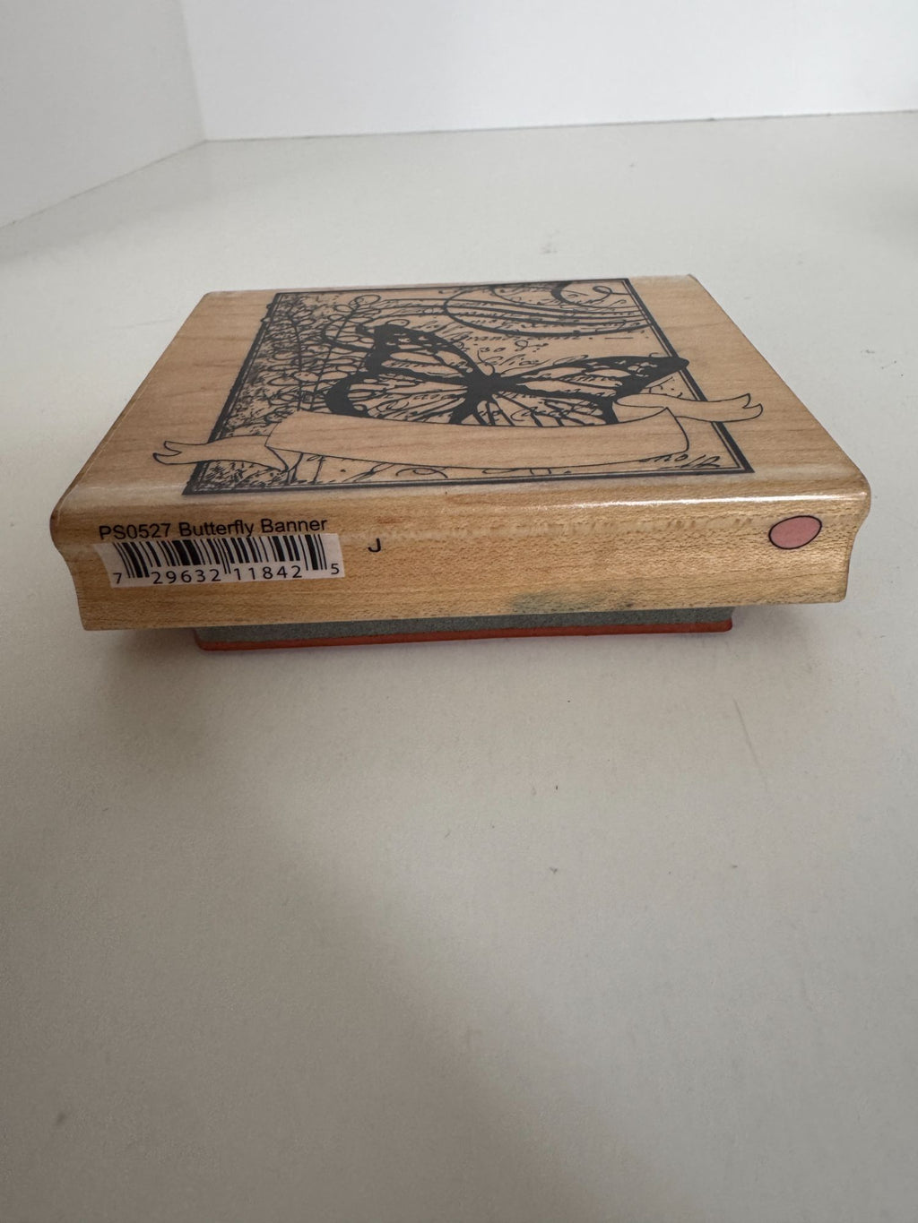 Hampton Art Rubber Stamp Butterfly Banner Card Making Square Large Paper Craft