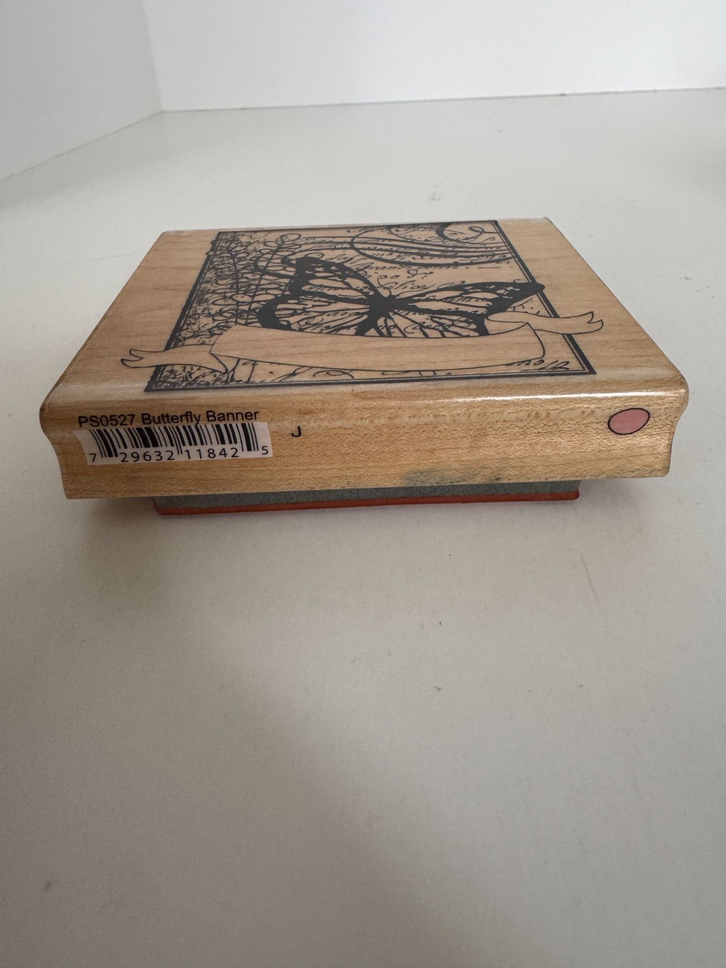 Hampton Art Rubber Stamp Butterfly Banner Card Making Square Large Paper Craft