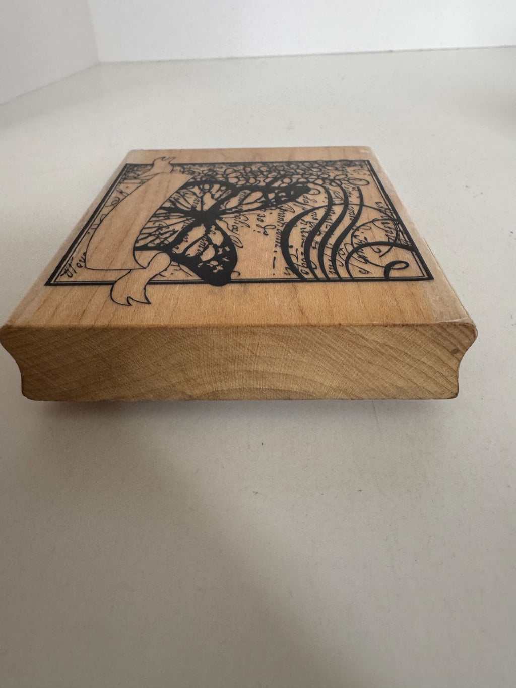 Hampton Art Rubber Stamp Butterfly Banner Card Making Square Large Paper Craft