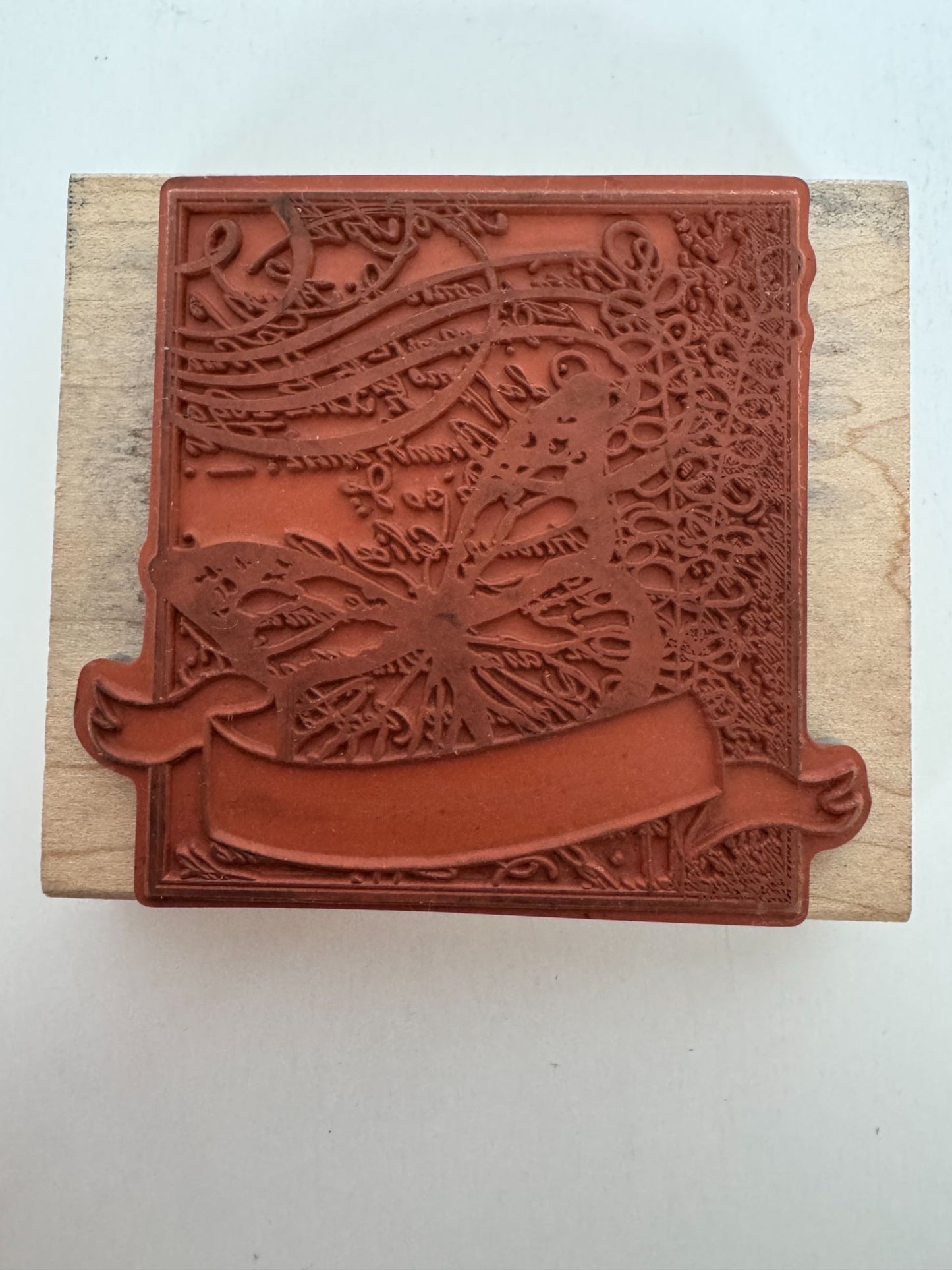 Hampton Art Rubber Stamp Butterfly Banner Card Making Square Large Paper Craft