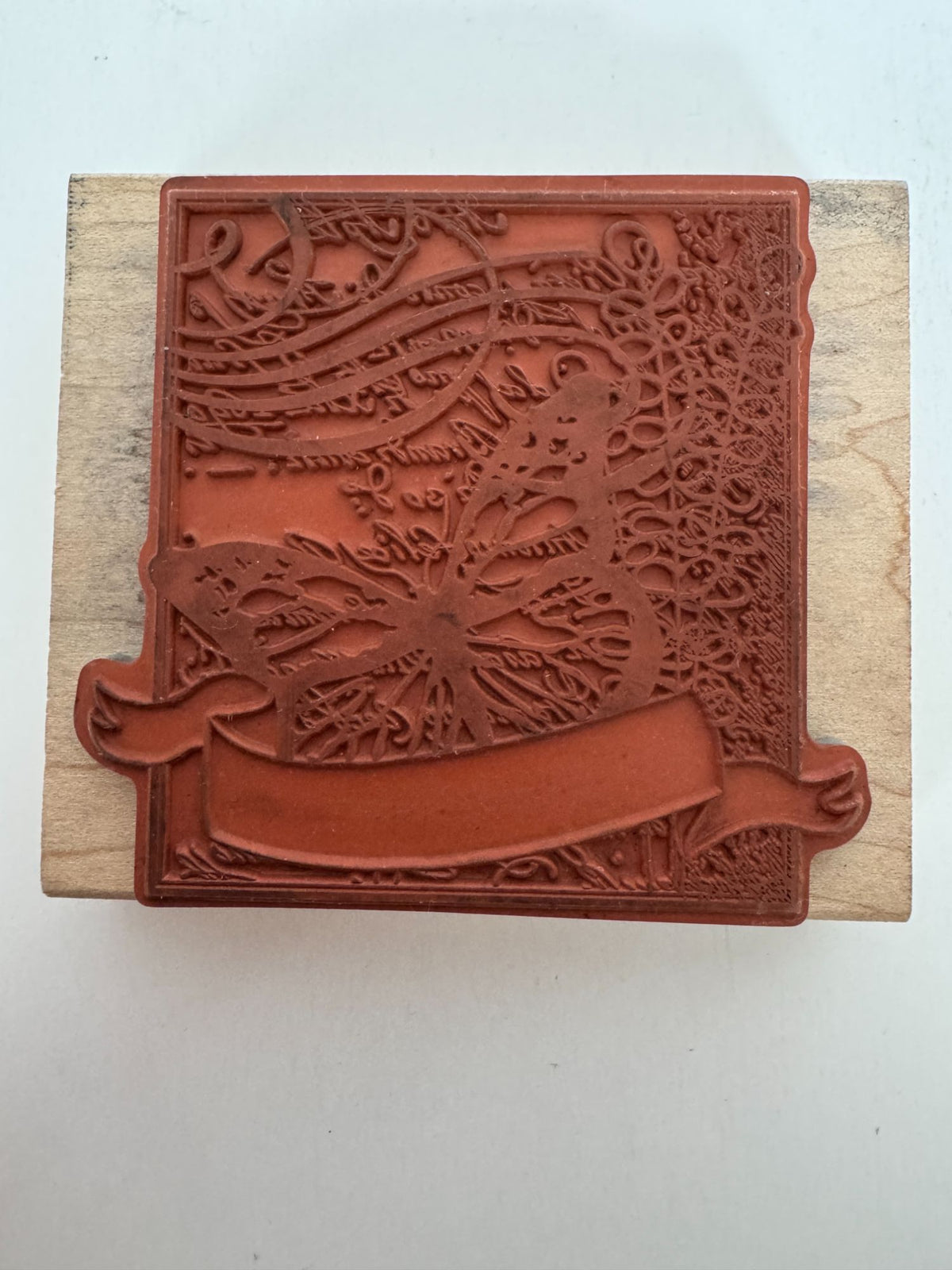 Hampton Art Rubber Stamp Butterfly Banner Card Making Square Large Paper Craft
