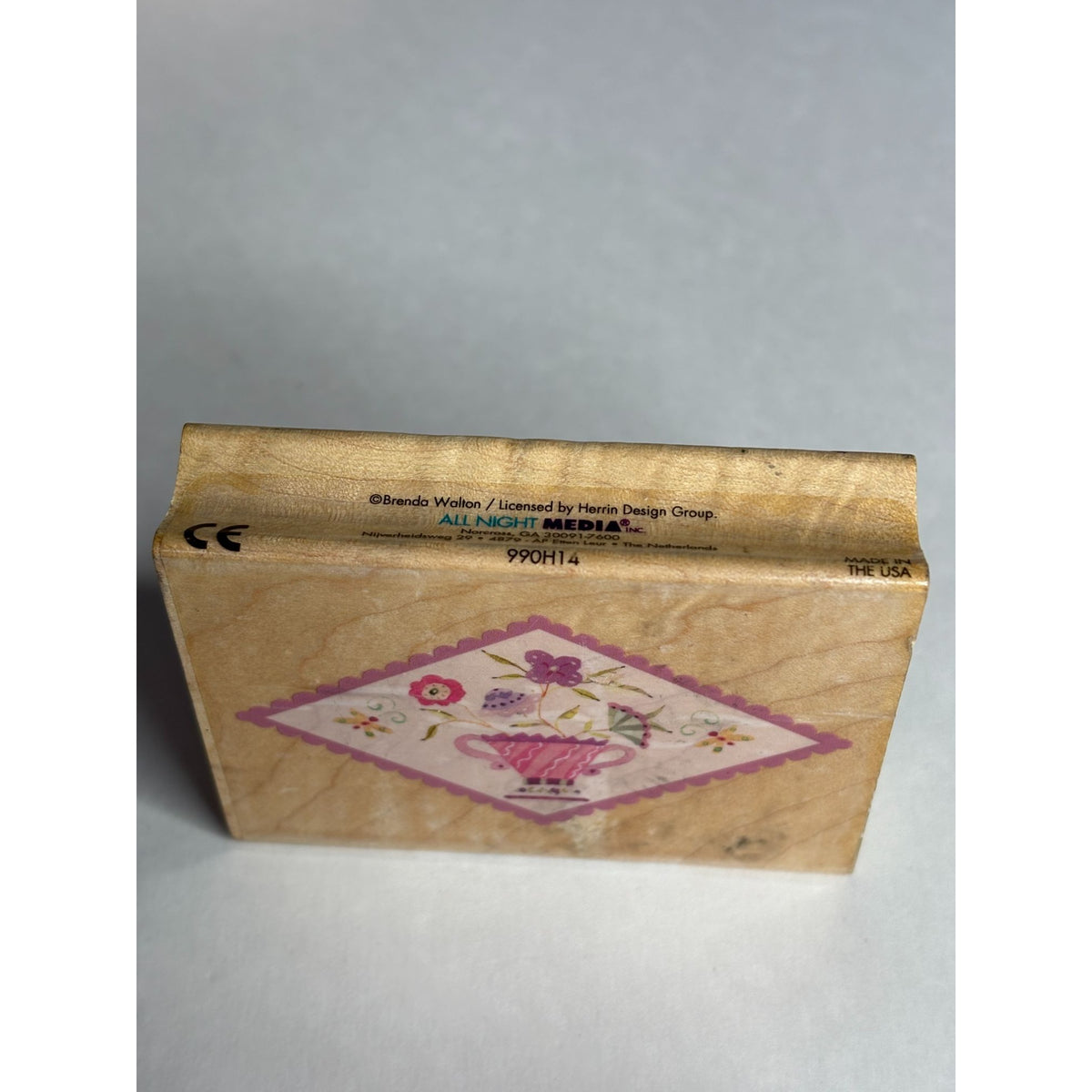 All Night Media Rubber Stamp Flower Vase Diamond Flowers Card Making Butterfly