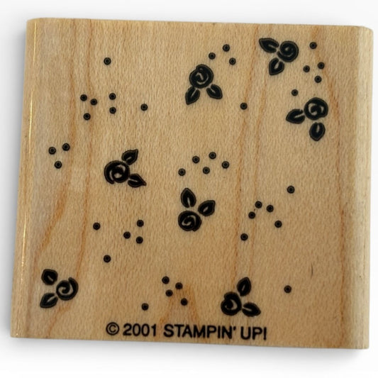 Stampin Up Rubber Stamp Rose Background Floral Dotted Card Making Paper Crafting